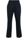 Moncler Blue Garbardine Weave Straight Trousers
