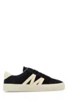 Moncler Suede Finish Sneakers With Contrast Sole In 74u