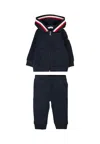 Moncler Blue Sweatshirt For Baby Boy With Logo In Blue