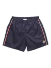 Moncler Logo Nylon Swim Shorts In Blue
