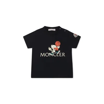 Moncler Blue T-shirt For Baby Boy With Logo