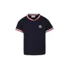 MONCLER BLUE T-SHIRT FOR BOY WITH LOGO