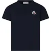 Moncler Kids Ss T-shirt Tripack In Blue