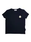 Moncler Blue T-shirt With Patch Logo Applied On The Front In Viscose Girl In Black