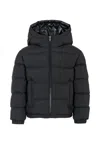 Moncler Blue Taidu Down Jacket For Boy With Logo In Black