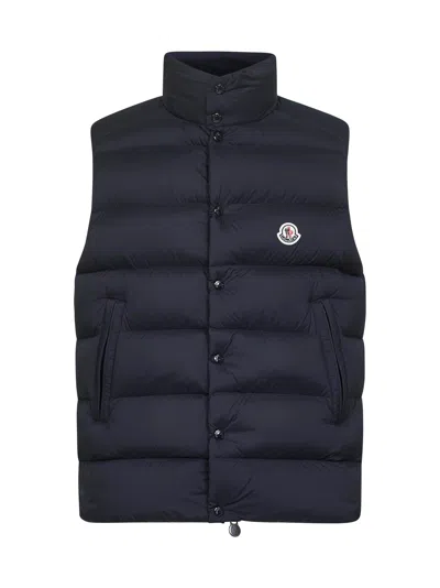 Moncler Blue Tibb Padded Vest In Multi