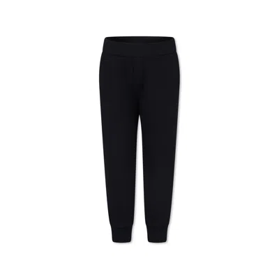 Moncler Blue Trousers For Kids With Logo In Blu Navy