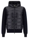Moncler Blue Wool Cardigan In Blue