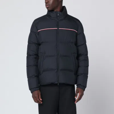 Moncler Blue Zip Jacket In Black