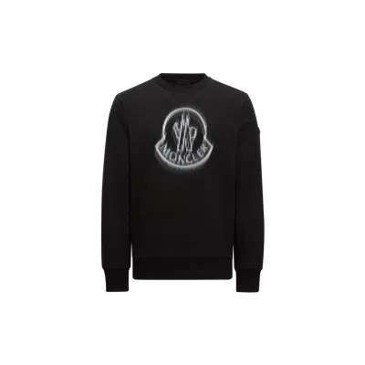 MONCLER BLURRED LOGO SWEATSHIRT BLACK