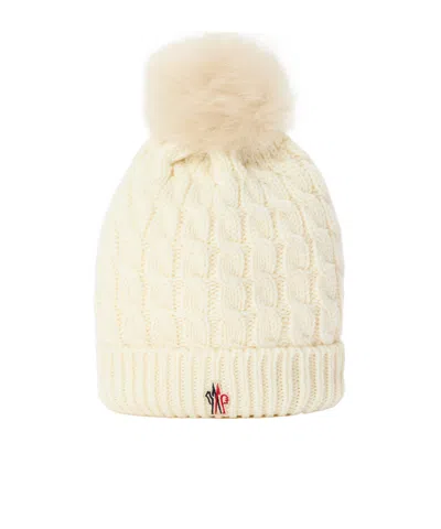 Moncler Bobl Knit Hat In White