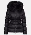 Moncler Boed Shearling-trimmed Down Jacket In Black