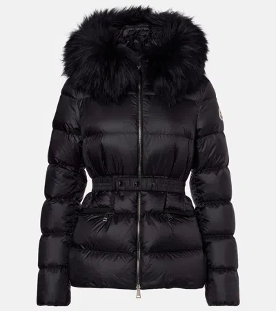 Moncler Boed Shearling-trimmed Down Jacket In Black