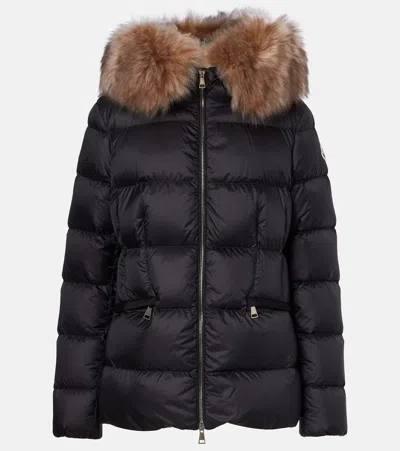 Moncler Boed Shearling-trimmed Down Jacket In Black