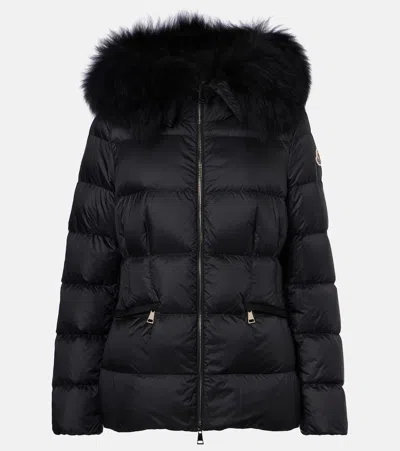 Moncler Boed Shearling-trimmed Down Jacket In Black