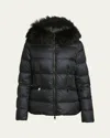 Moncler Boed Down Puffer Jacket With Genuine Shearling Trim