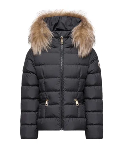 Moncler Boedette Hooded Shearling-trimmed Down Jacket In Black