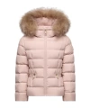Moncler Doudoune À Capuche Bordée De Shearling Boedette In Pink