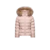 Moncler Doudoune À Capuche Bordée De Shearling Boedette In Pink