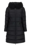 Moncler Boedic Shearling-trimmed Down Jacket In Black