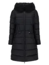 Moncler Boedic Shearling-trimmed Down Jacket In Black