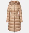 Moncler Boedic Shearling-trimmed Down Jacket In Brown