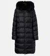 Moncler Boedic Shearling-trimmed Down Jacket In Black