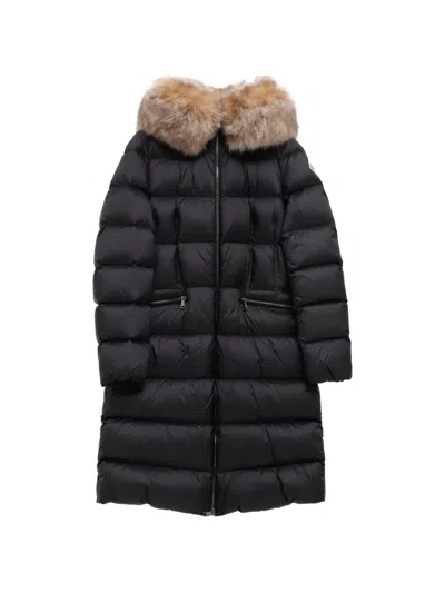 Moncler Boedic Shearling-trimmed Down Jacket In Black
