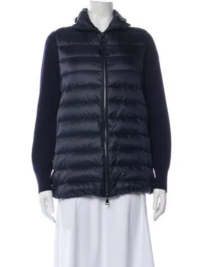 Pre-owned Moncler Bomber Jacket In Blue