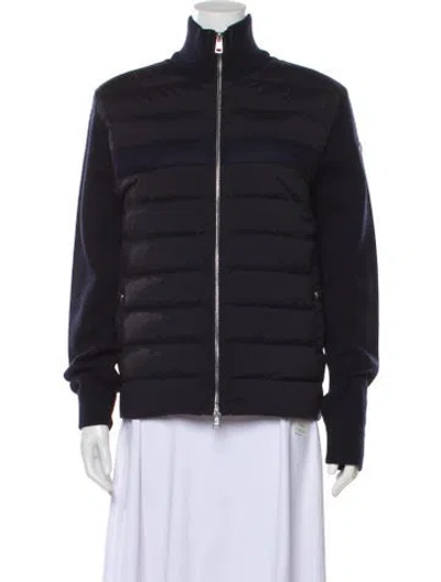 Pre-owned Moncler Bomber Jacket In Blue