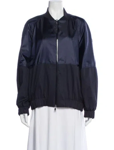 Pre-owned Moncler Bomber Jacket In Blue