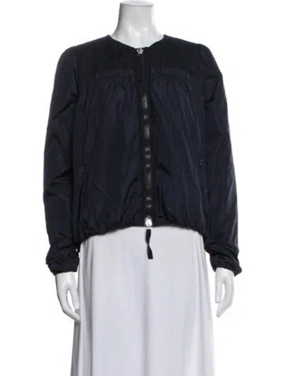 Pre-owned Moncler Bomber Jacket In Blue
