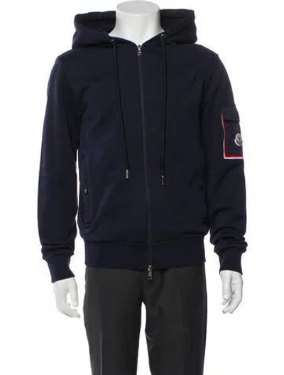 Pre-owned Moncler Bomber Jacket In Blue