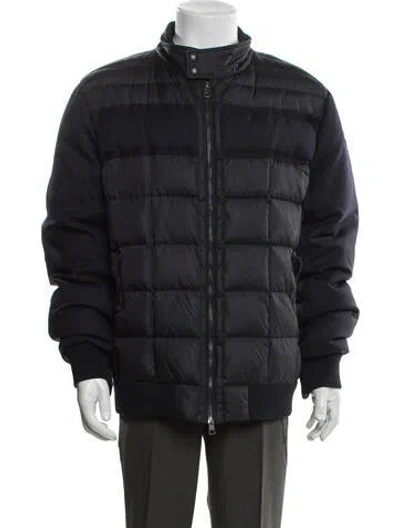 Pre-owned Moncler Bomber Jacket In Blue
