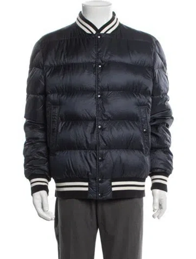 Pre-owned Moncler Bomber Jacket In Blue