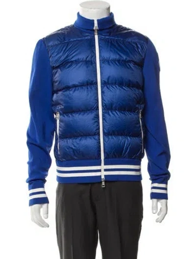 Pre-owned Moncler Bomber Jacket In Blue