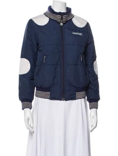 Pre-owned Moncler Bomber Jacket In Blue