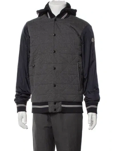 Pre-owned Moncler Bomber Jacket In Blue/grey