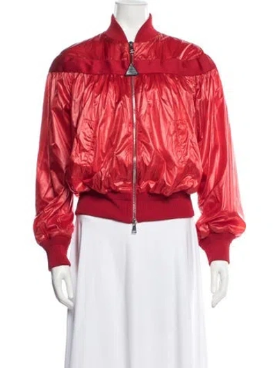 Pre-owned Moncler Bomber Jacket In Red