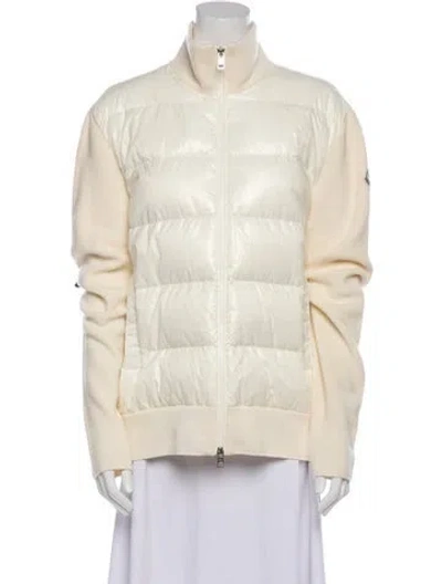 Pre-owned Moncler Bomber Jacket In White