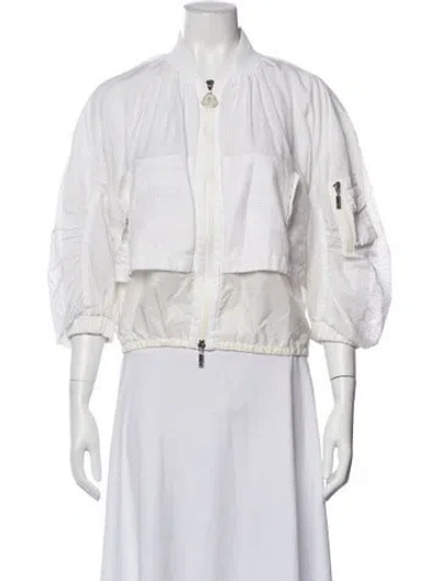 Pre-owned Moncler Bomber Jacket In White