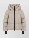 Moncler Bomber Jacket With Hood And Cuffs In Neutral