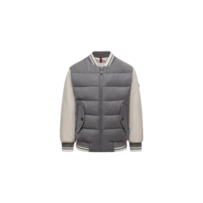 Moncler Kids' Bomber Matelassé En Laine Alvaro In Gray