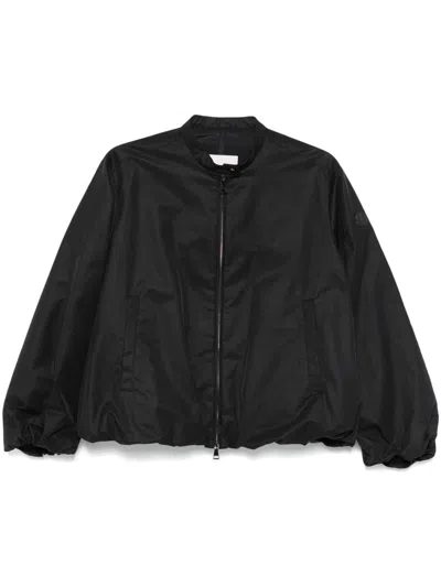 Moncler Bomber Nero Tecnico Con Zip  In Black