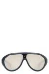 Moncler Oval Bubble Curved Frame Sunglasses In Black