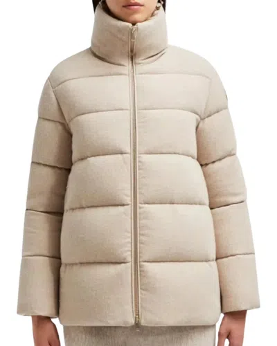 Moncler Bonaguil Short Down Jacket In Neutral