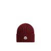 Moncler Logo Patch Rib Wool Beanie