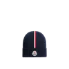 Moncler Bonnet En Laine À Bordure Tricolore In Blue