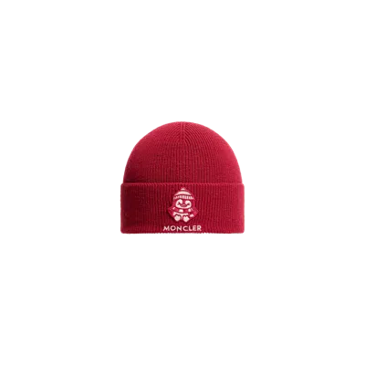 Moncler Kids' Bonnet En Laine À Logo, Garçons, Rouge, Taille: Xxs In Red