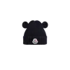 Moncler Wool Beanie With Teddy Bear Ears, Gender Neutral, Blue, Size: Xxs In Blue
